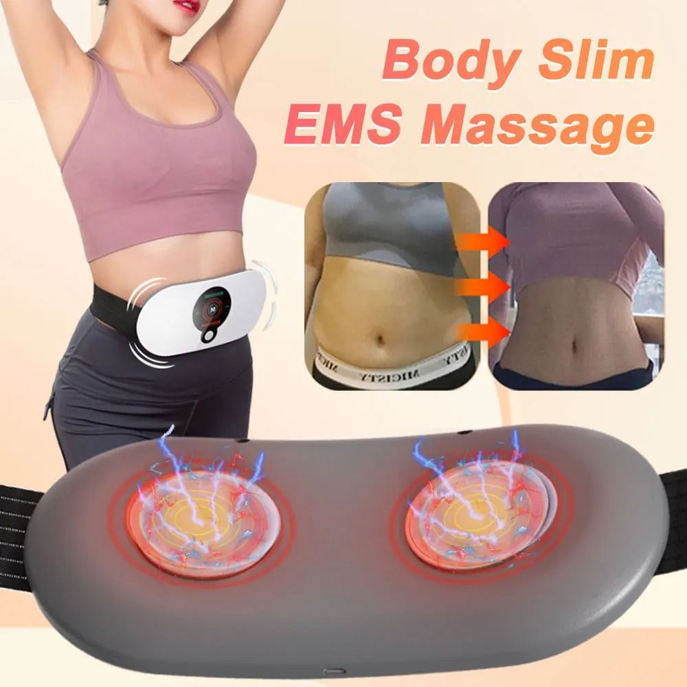 EMS Abdominal Slim Massager Waist Trainer Belt for Fat & Cellulite Reduction