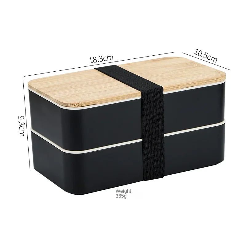 Japanese Style Double Layer Bento Lunch Box with Utensils