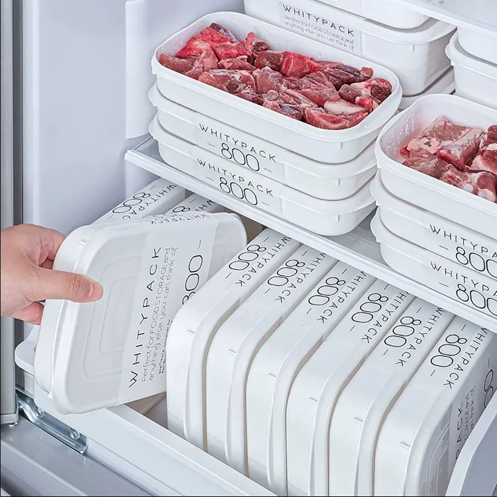 Food Sealed Kitchen Organizer, White Containers for Refrigerator Storage
