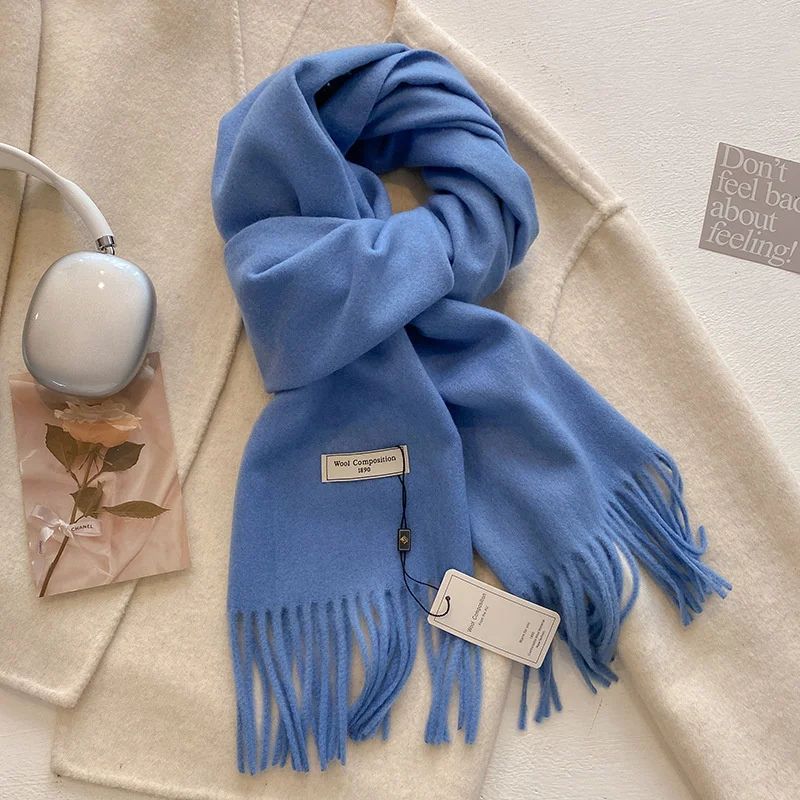 Luxury Winter Wool Blend Pashmina Scarf – Thick Cashmere-Feel Women's Shawl & Wrap 2024