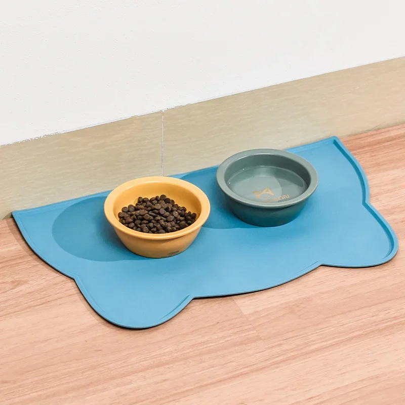Non Slip Silicone Pet Food Mat Leak Proof, Anti Dirty Dog & Cat Bowl Pad, Dishwasher Safe & Eco Friendly