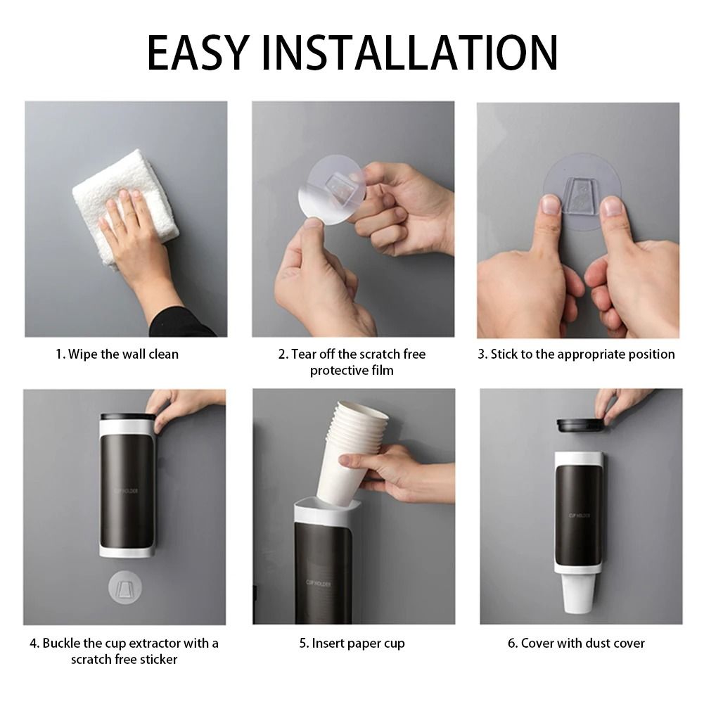 Wall Mounted Paper Cup Dispenser With Automatic Drop Design