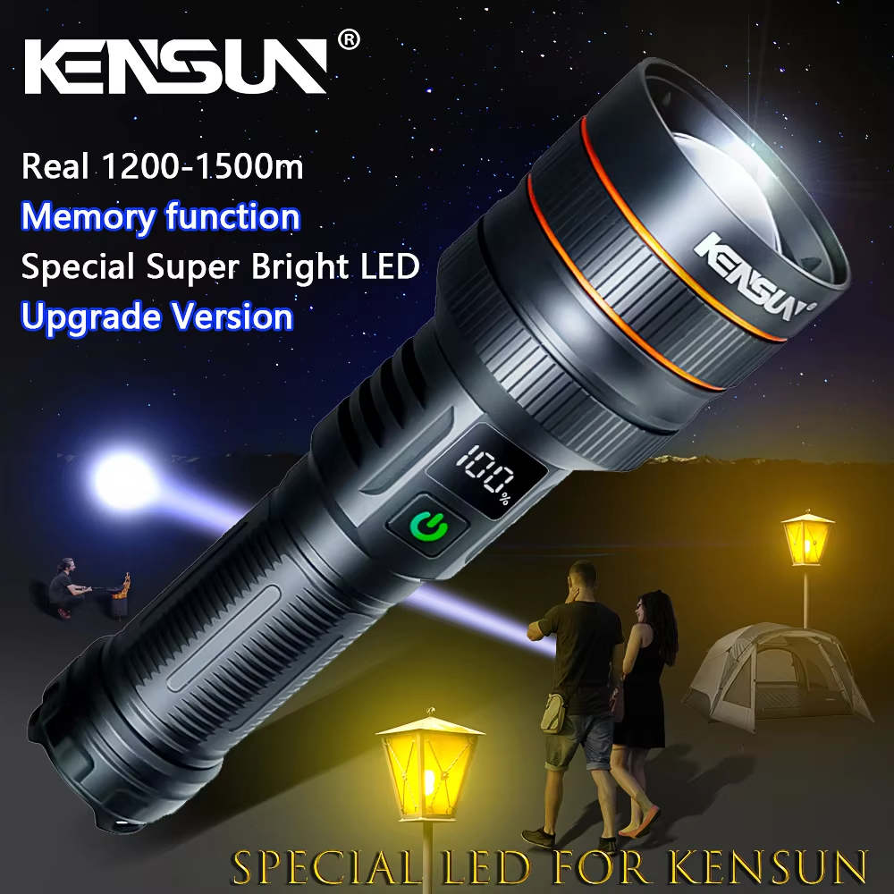 Powerful LED Flashlight USB Rechargeable High Power Tactical Torch for Outdoor Adventures