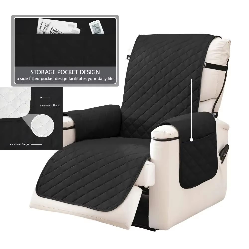 Protect-Ease Deluxe Quilted Recliner Cover – Waterproof Armchair & Single/Double Sofa Protector with Side Pockets