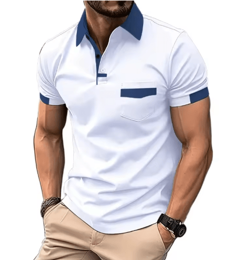 Mens Short Sleeve Polo Shirt Lightweight Breathable and Casual Fit with Pocket