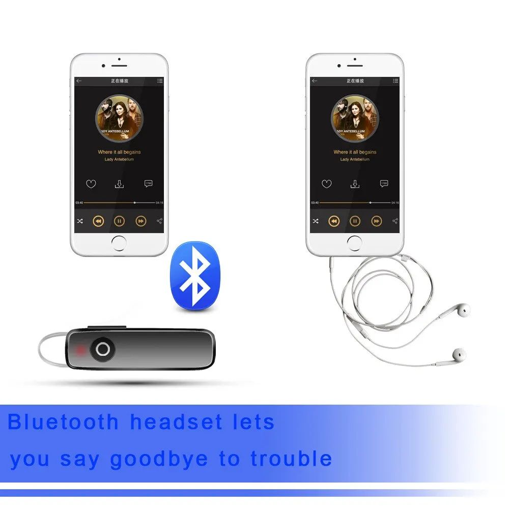Mini Bluetooth Wireless Business Headset with Noise Reduction – Lightweight Single-Ear TWS