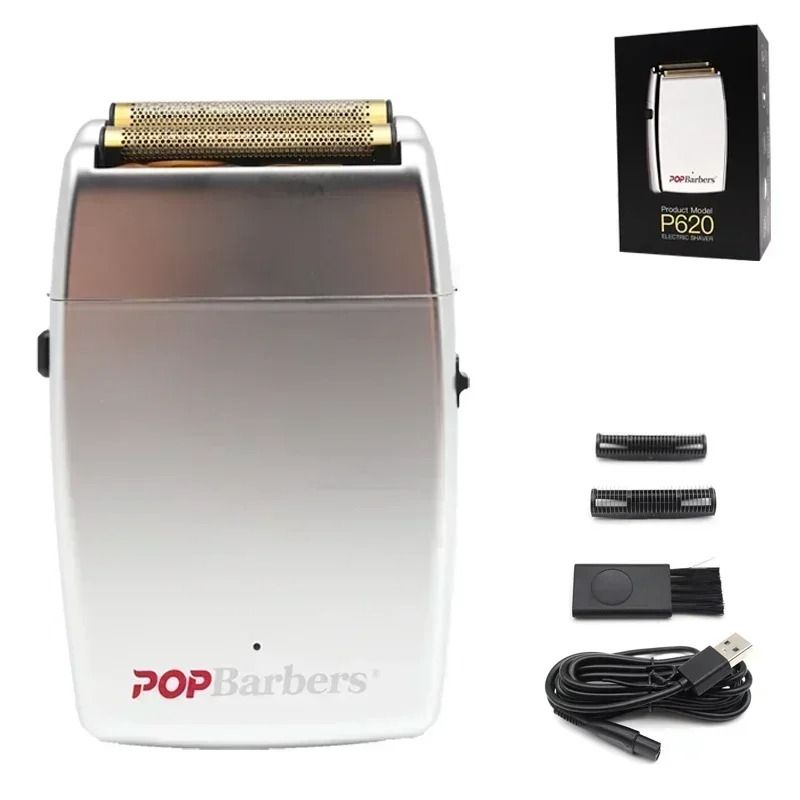 Professional Electric Beard Trimmer Double Foil Shaver with USB Charging