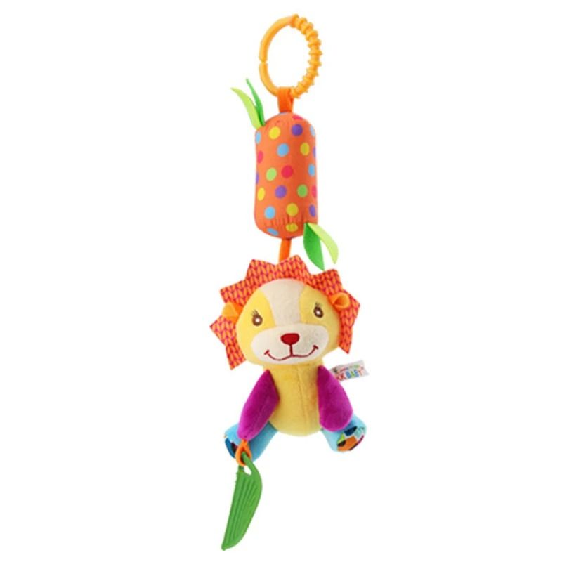 Baby Plush Stroller Toy Hanging Rattle Mobile with Cartoon Animals