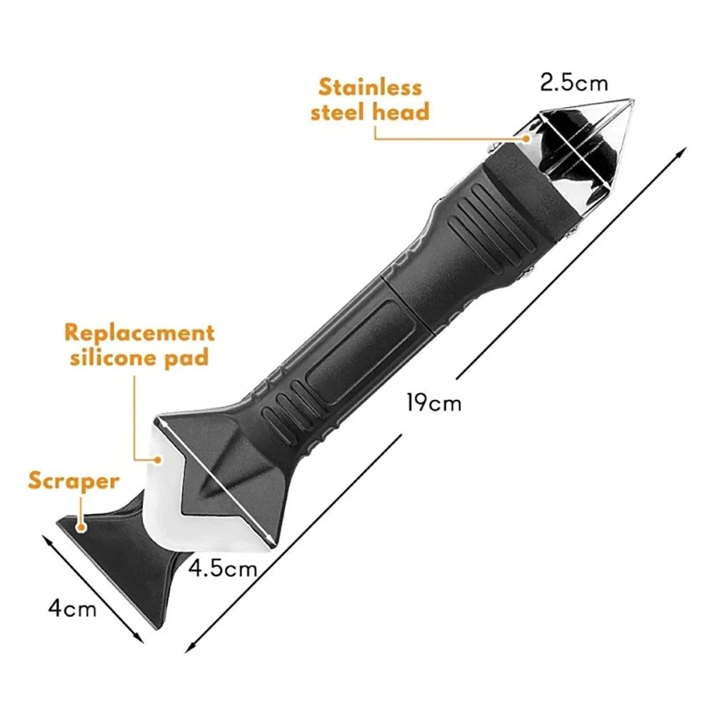 5 in 1 Metal Shovel Glue Tool Kit Silicone Spatula Caulk Remover and Sealant Finishing Tool