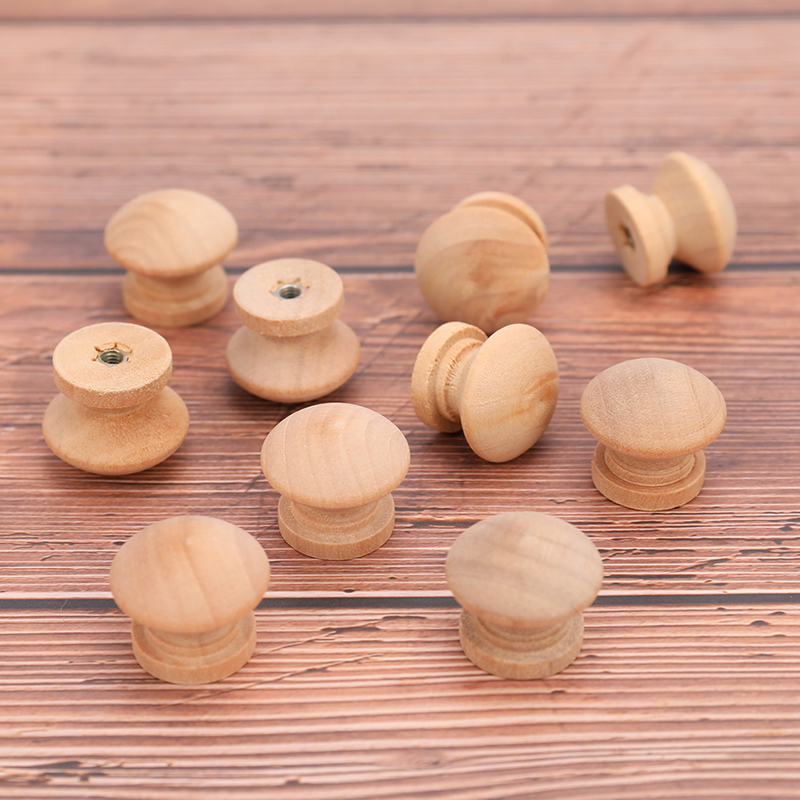 Wood Cabinet Knobs Natural Round Drawer Pulls for Cabinets, Dressers and Wardrobes