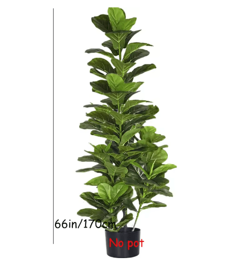 150cm Artificial Fiddle Leaf Fig Tree Large Faux Ficus Lyrata Plant for Home & Office Decor