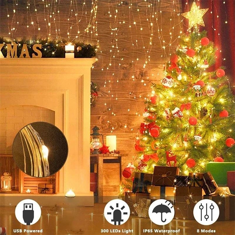 3 Meter LED Curtain String Lights for Home and Party Decoration