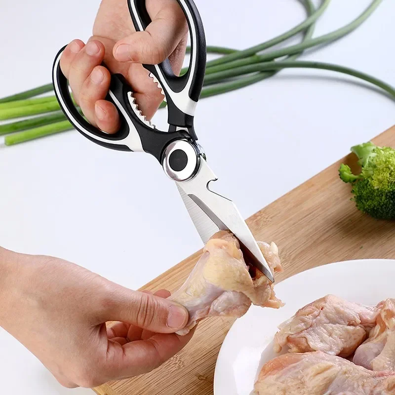 Stainless Steel Multi Functional Household Kitchen Scissors, Cutting Vegetables, Chicken Bones, Fish, And More Tools