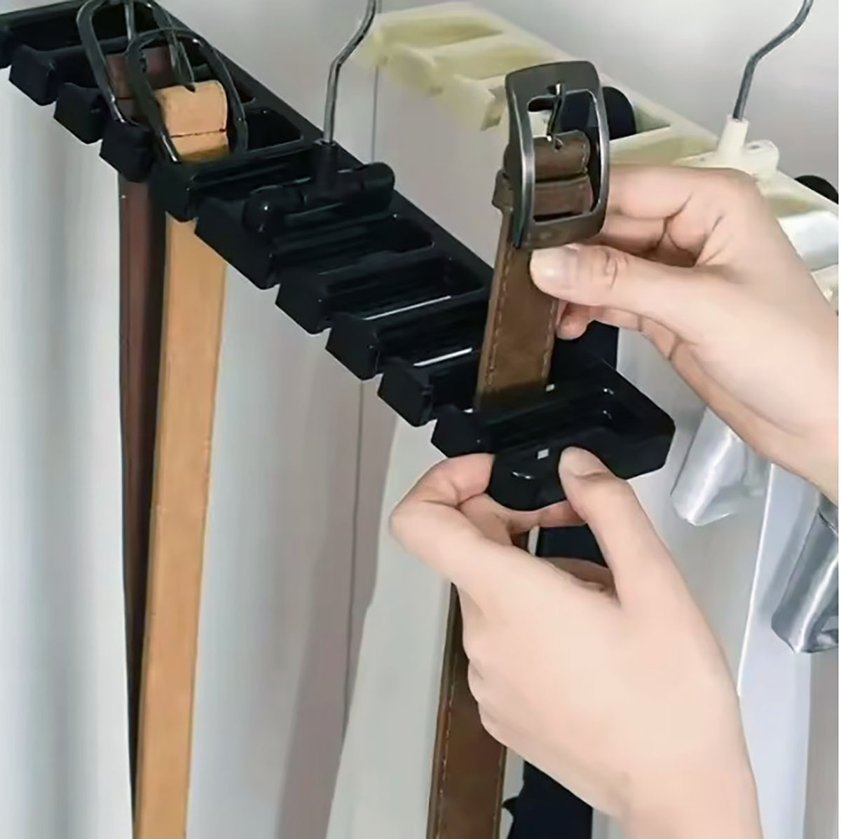 Multifunctional Tie Belt Organizer Rack Rotating Scarf Holder Home Closet Storage