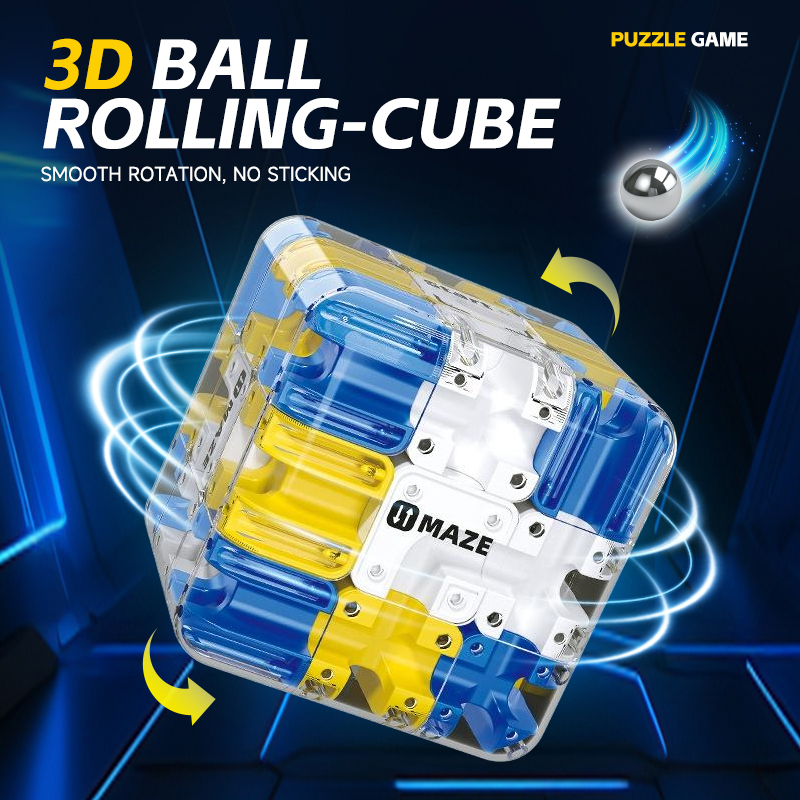 Fidgeting Toys 3D Maze Magic Cube, Kids Labyrinth Puzzle, Educational Intelligence Cube for Logical Thinking