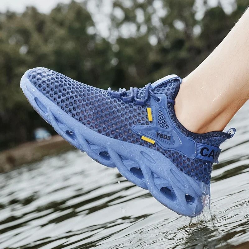Mens Mesh Sneakers for Summer with Breathable Lightweight Comfort and Outdoor Grip