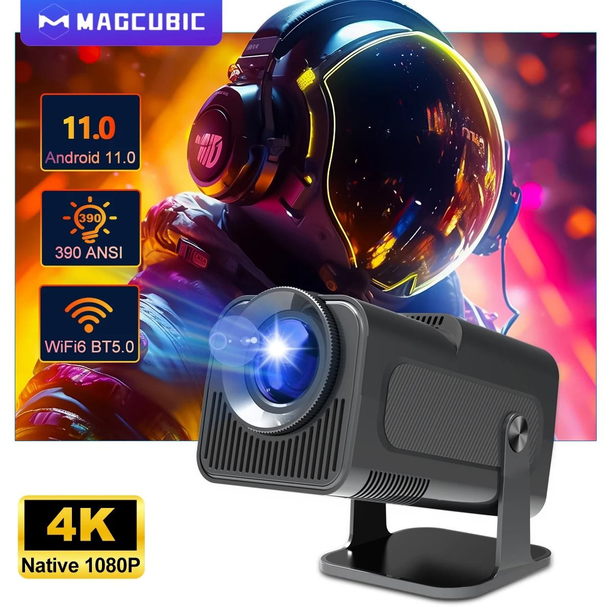 Magcubic HY320 4K Android Projector Native 1080P