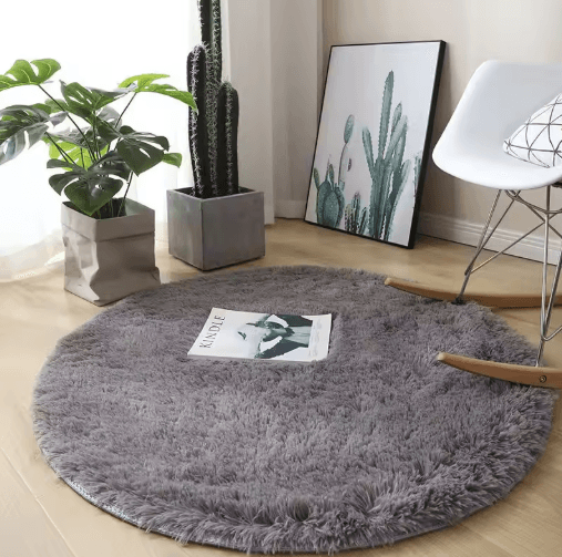 Ultra-Soft Round Plush Rug for Living Room & Kids Bedroom Comfort