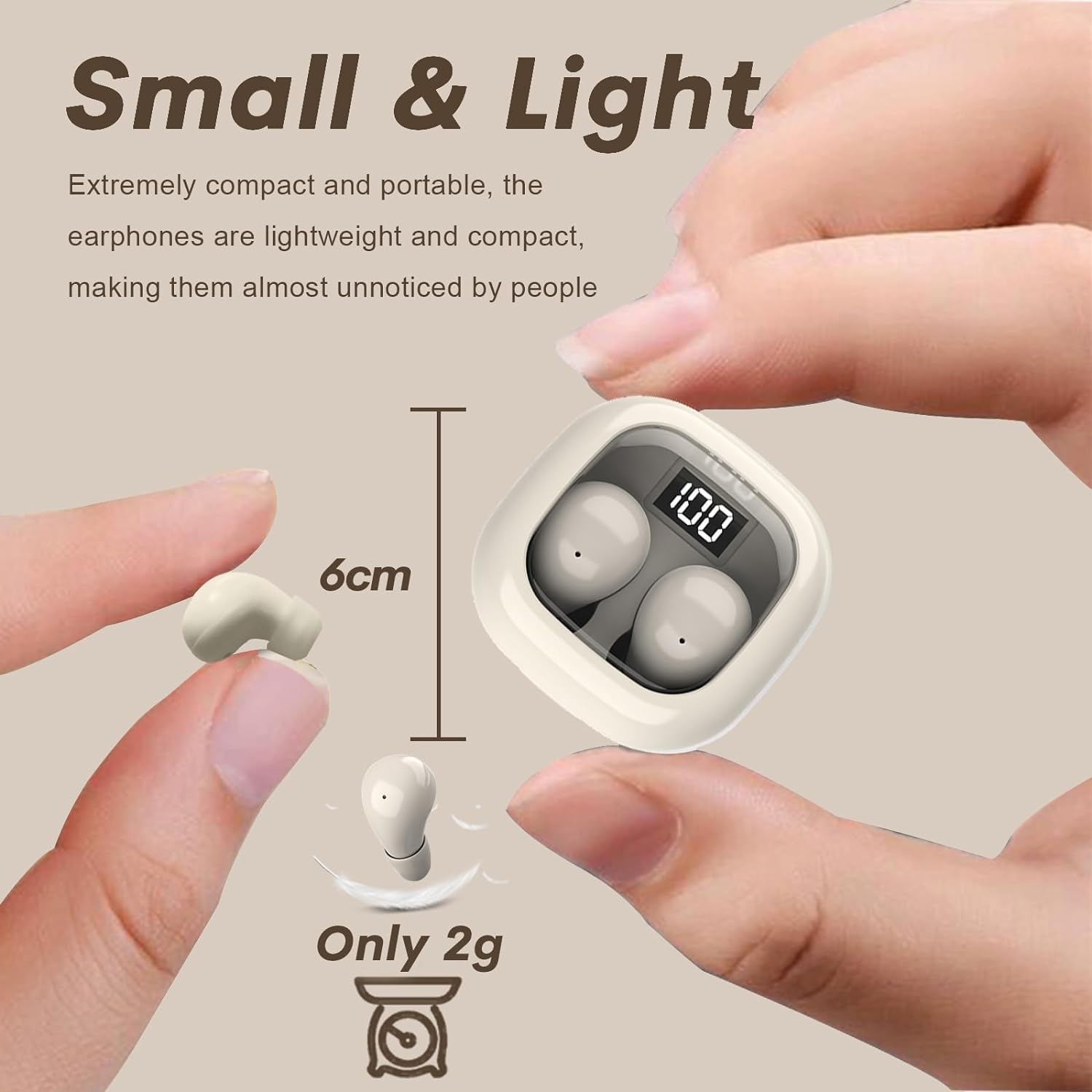 Mini Invisible Sleep Earbuds Wireless Bluetooth Noise Cancelling Headset
