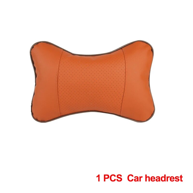 Breathable PU Leather Car Neck Pillow for Head Pain Relief Universal Fit for Car Headrest