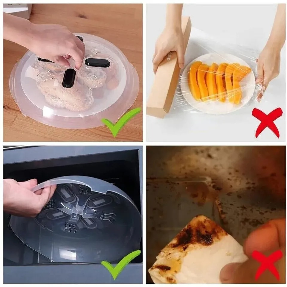 Hover Cover Magnetic Microwave Anti Splatter Cover Plate Guard Lid With Steam Vent