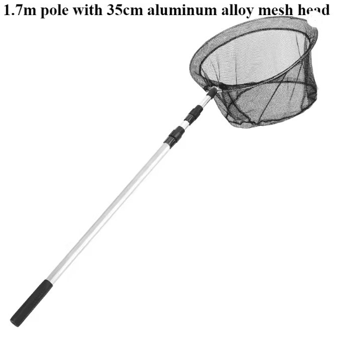 Telescopic Fishing Net Aluminum Alloy Folding Landing Net with Rubber Handle