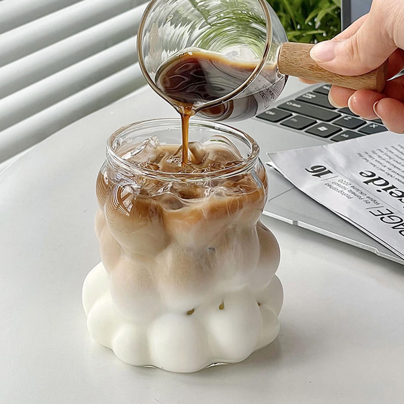 Transparent Juice Milk Coffee Mug, Glass Cup Heat-resistant Tumbler,Rose Glass Cup Drinkware