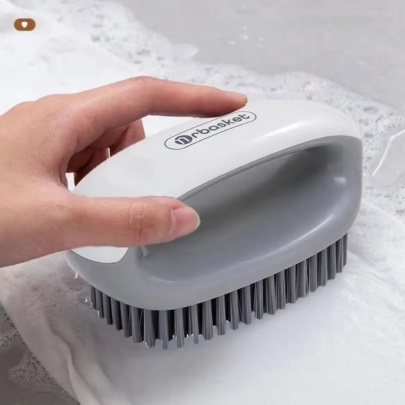 Soft Bristle Anti-Slip Shoe and Laundry Cleaning Brush with Hangable Handle