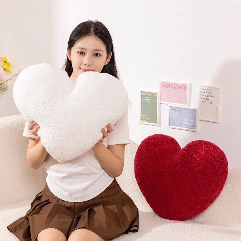 Soft Cartoon Dolls, Simulation Red Heart Throw Pillow, Comfortable Plush Toys, Funny Gift for Birthday Present