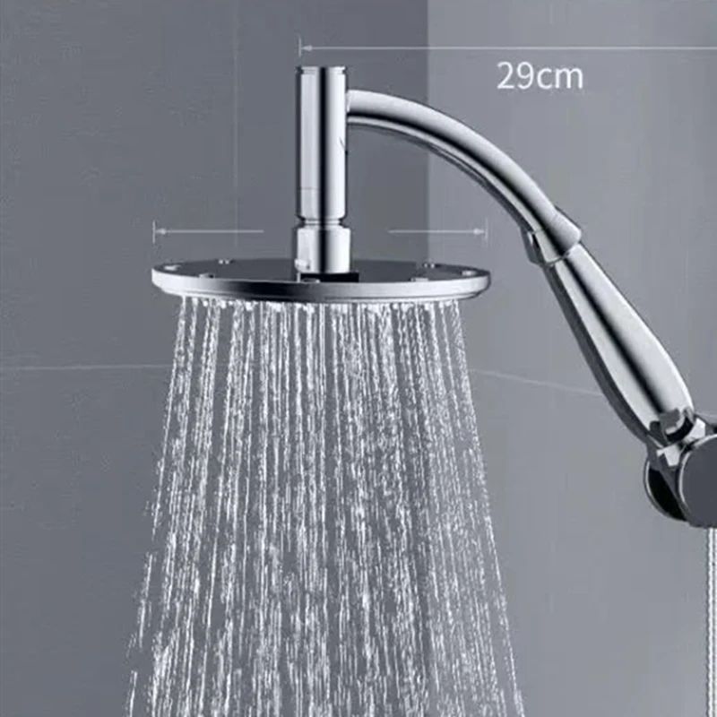 High-Pressure Stainless Steel Square Rainfall Shower Head With Curved Extension
