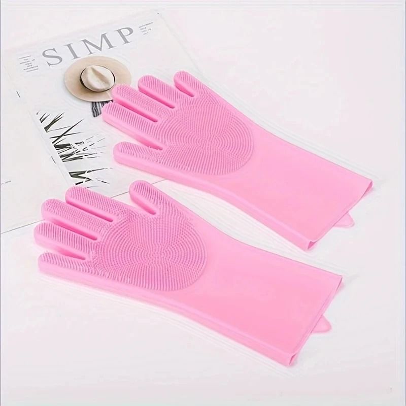 Pet Grooming Gloves Silicone Hair Removal Dog Bath Shampoo Scrubber Glove