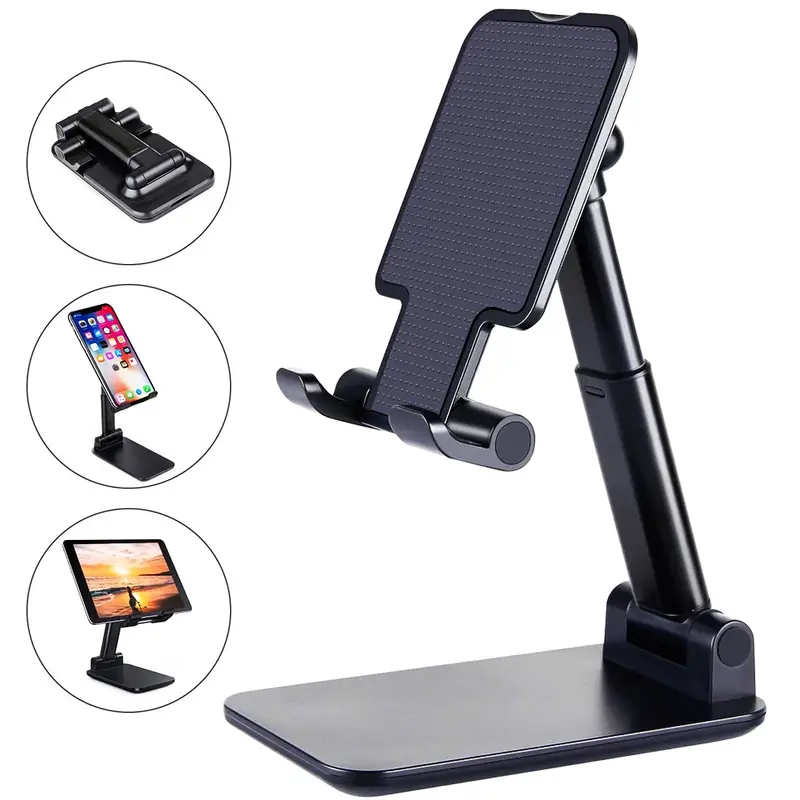 Adjustable Desk Phone & Tablet Stand Universal Mobile Holder for Desktop