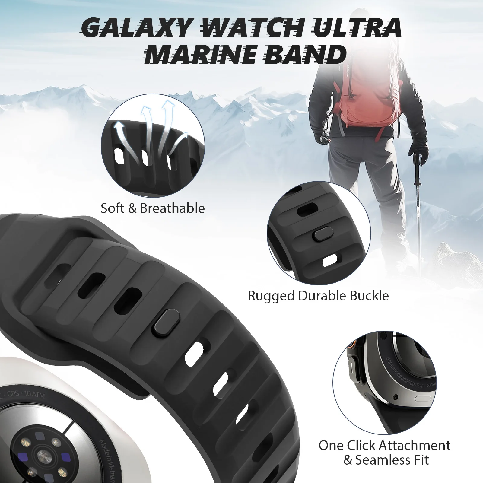 Sport Silicone Bracelet for Galaxy Watch Ultra, Watch Ultra Strap Accessories