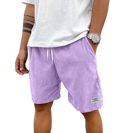 Mens Corduroy Casual Shorts Lightweight Summer Sweat Shorts for Streetwear and Beach