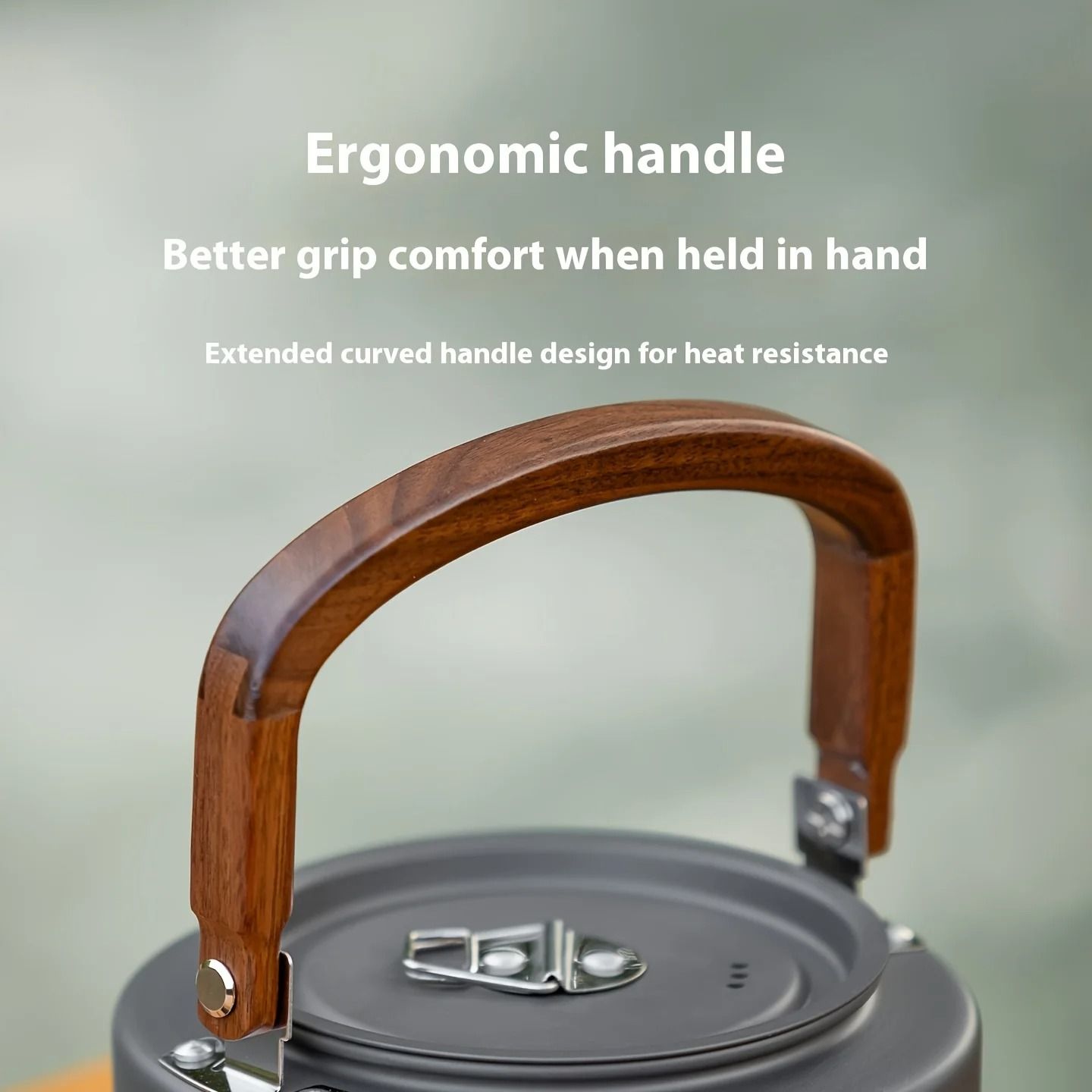Aluminum Alloy Camping Tea Kettle with Wooden Handle