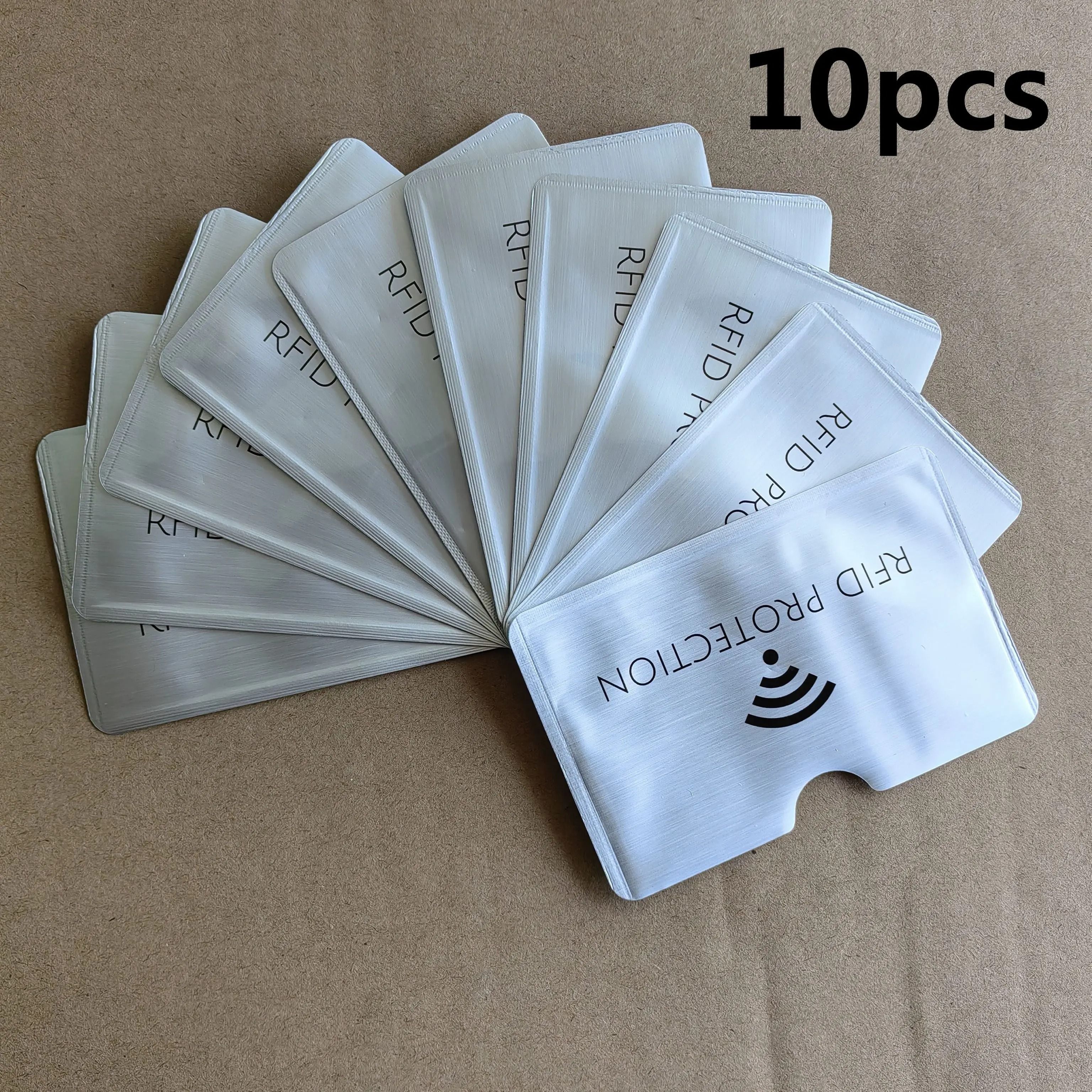 10-Piece Aluminum Smart RFID Blocking Sleeves – Ultra-Slim Anti-Theft Bank Card Protection