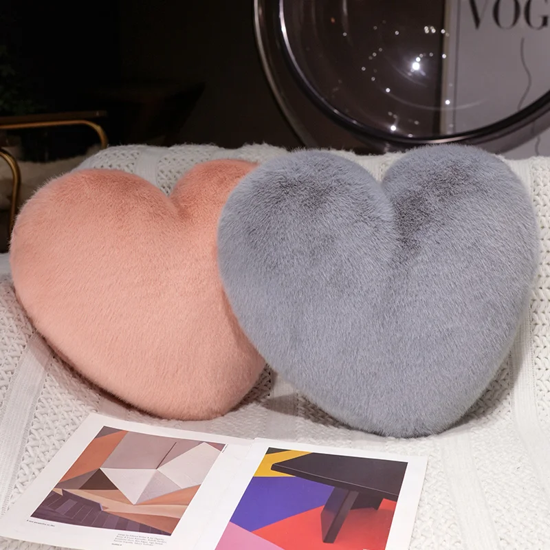 Solid Nordic Style Heart-shaped Cushion Sofa Bed Back Cushion Soft Throw Pillow Bedside Cushion