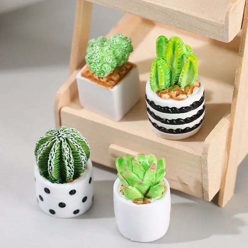 Mini Dollhouse Plant Pot Realistic Miniature Flower Vase Decor