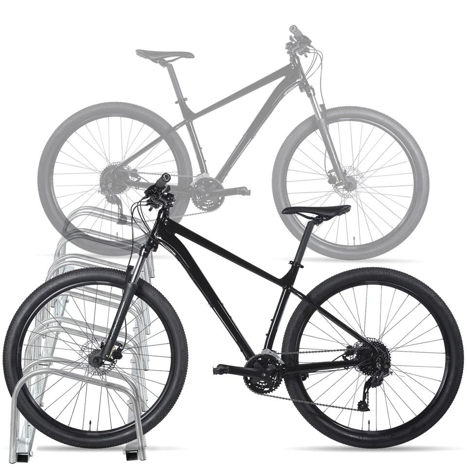 Bicycle Storage Rack, Adjustable Bike Parking Stand, Holds Bikes, Floor Bike Stand for Garage or Yard