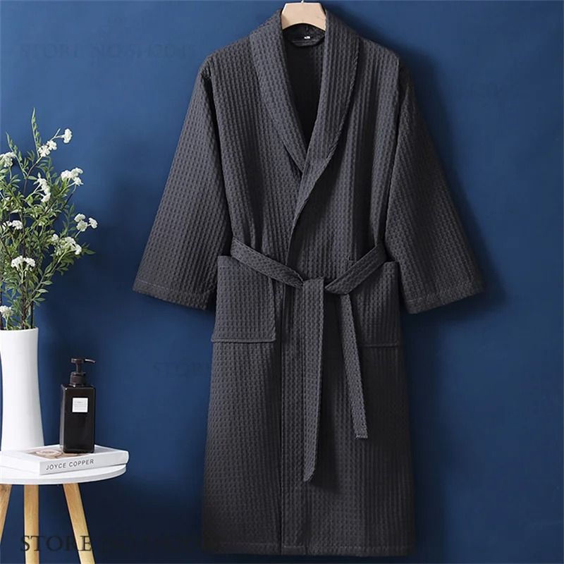 100% Cotton Couple Waffle Robe – Professional Kimono Bathrobe & Casual Summer Loungewear