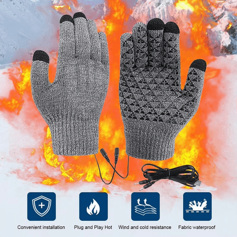 USB Heated Gloves | Winter Hand Warmers With Touchscreen Control For Outdoor & Office Use