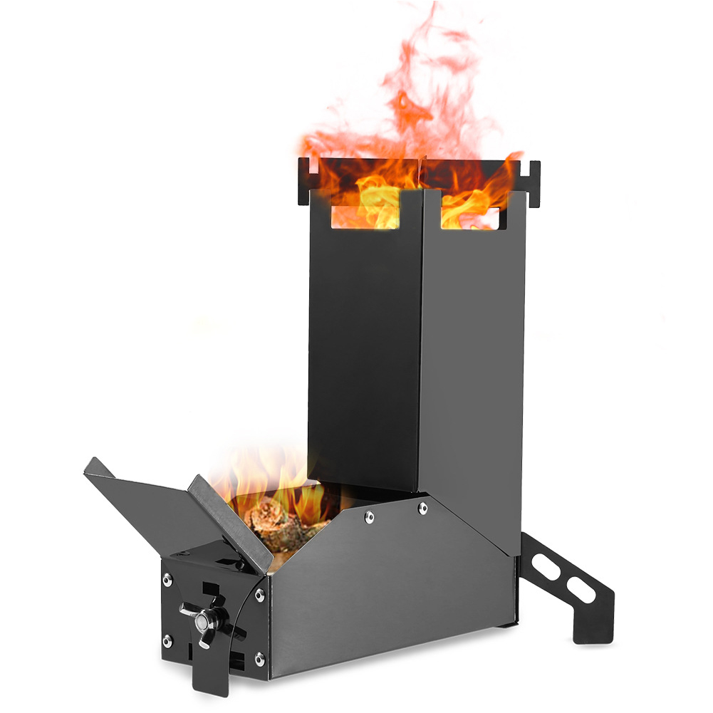 Portable Stainless Steel Rocket Stove for Camping Hiking Outdoor Cooking