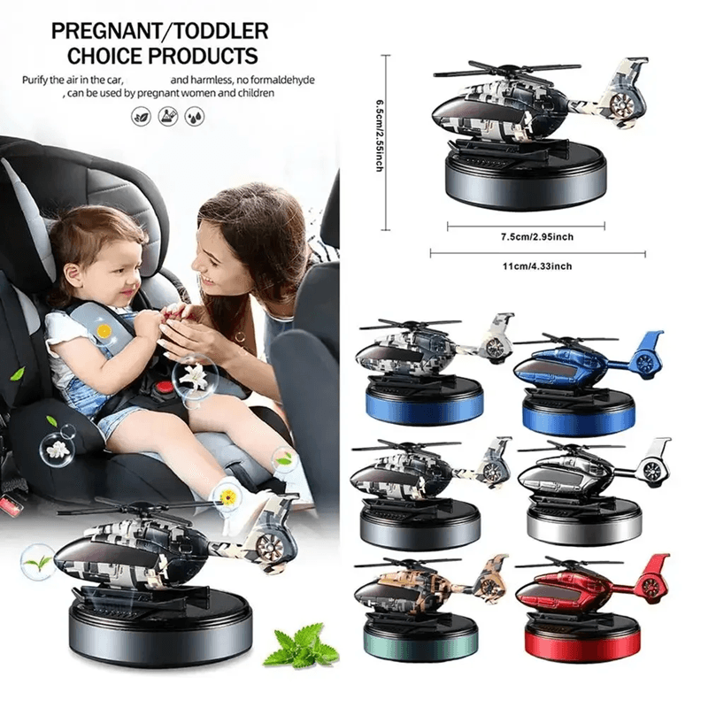 Solar Spin Helicopter Car Air Freshener Diffuser