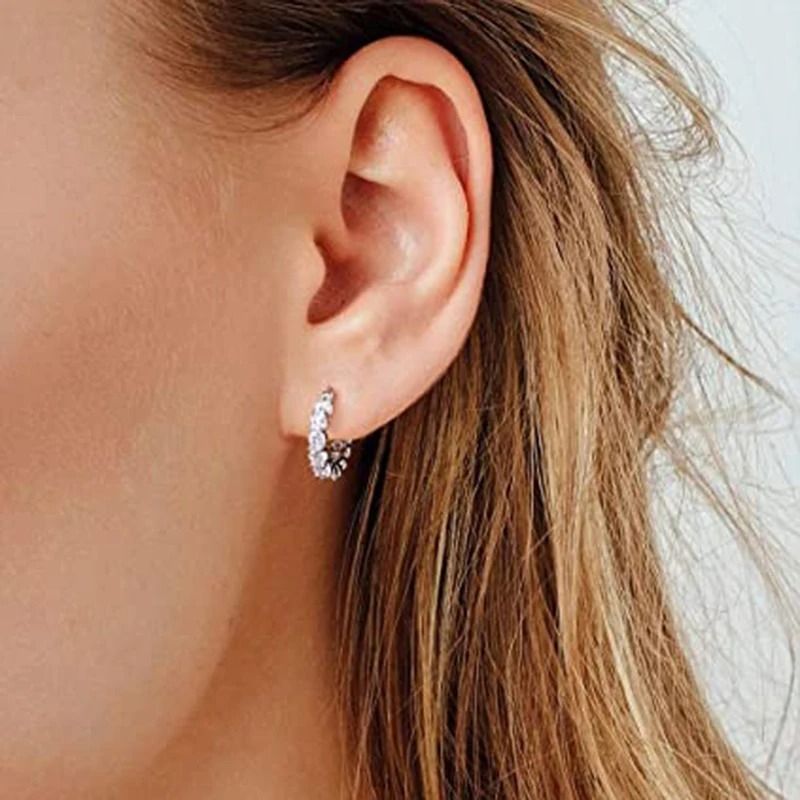 Crystal CZ Hoop Earrings