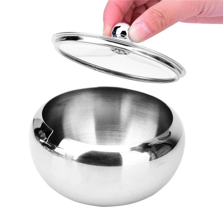 Large Stainless Steel Sugar Bowl with Lid and Spoon