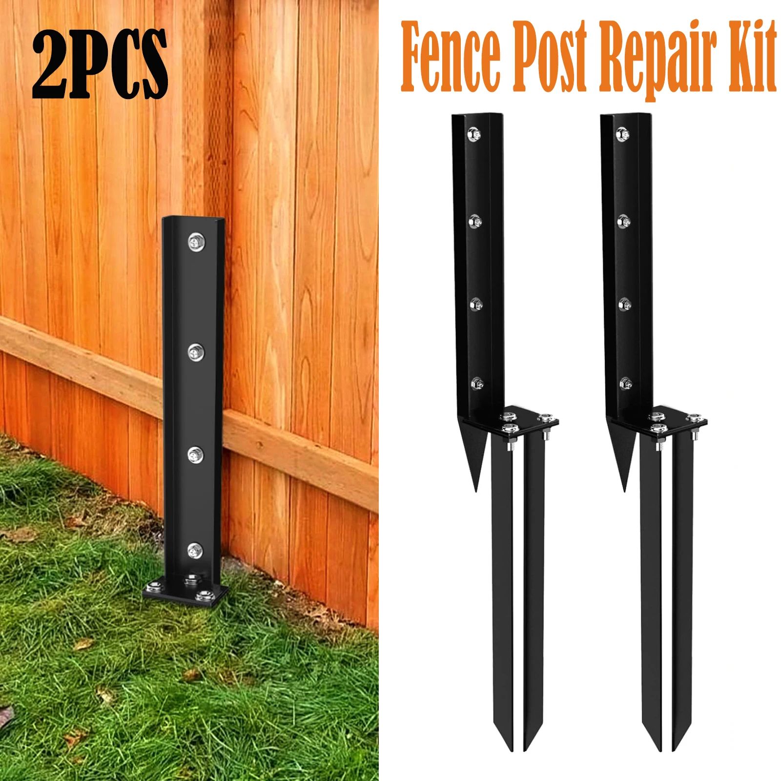 Heavy Duty Fence Post Repair Stake Ground Anchor for Fixing Broken and Tilted Posts
