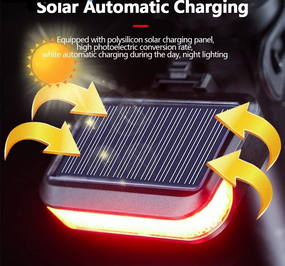 Solar Rechargeable Bicycle Taillight Rear Bike Safety Lamp