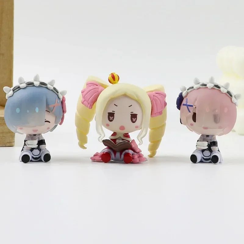 Re Zero Rem Emilia Mini Anime Figure Set Collectible Desk Display