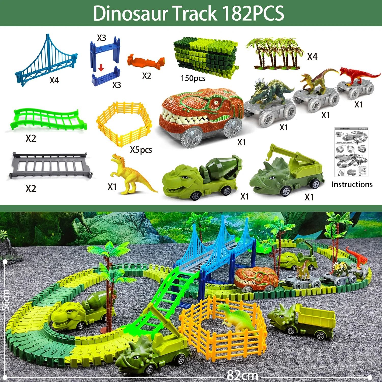 Children Electric Magic Climbing Dinosaur Car Track Toy
