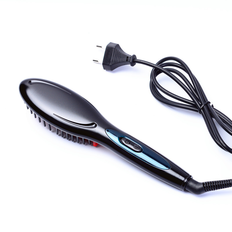 Professional Ceramic Hair Straightening Brush Electric Comb Anti Frizz Styler